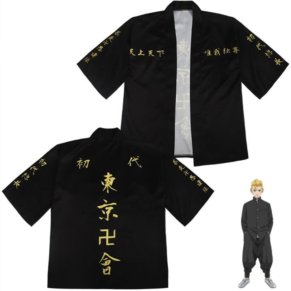 Peignoir Tokyo Revengers Toman Avec Caractères Brodés - Robe De Chambre Takemichi Pour Fans
